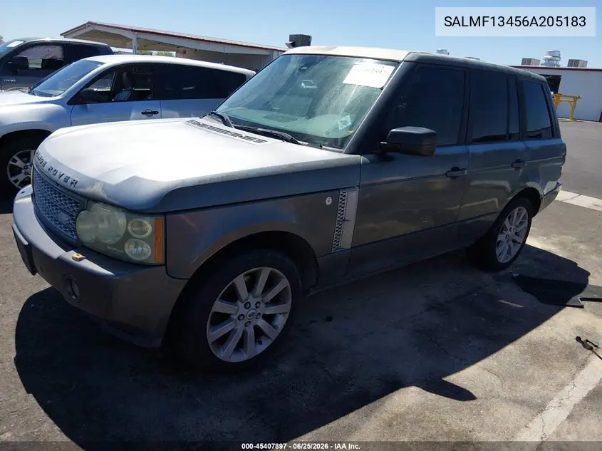 2006 Land Rover Range Rover Supercharged VIN: SALMF13456A205183 Lot: 45407897