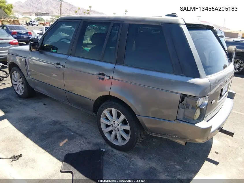 2006 Land Rover Range Rover Supercharged VIN: SALMF13456A205183 Lot: 45407897