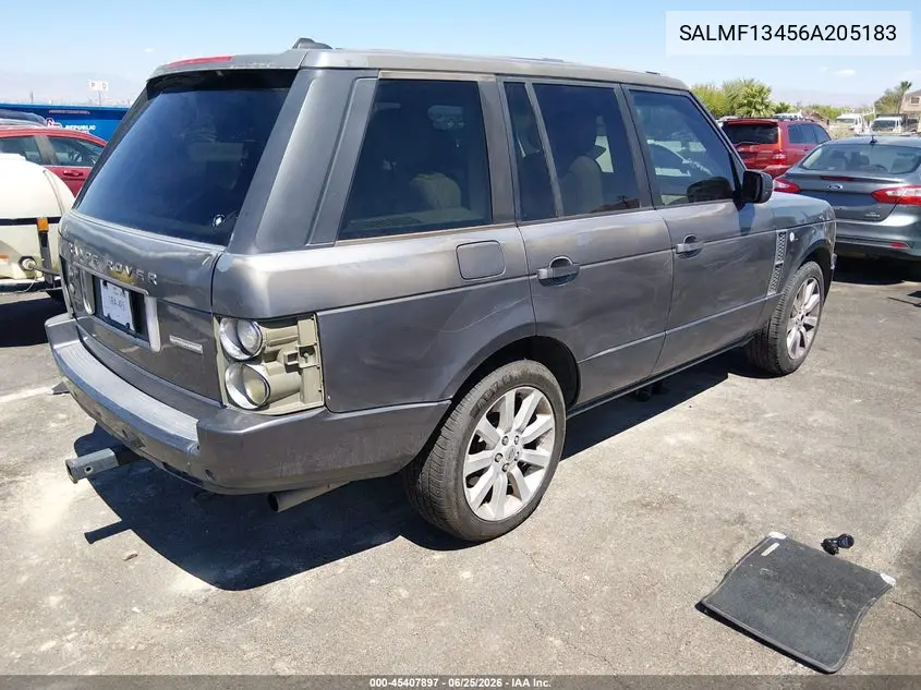 2006 Land Rover Range Rover Supercharged VIN: SALMF13456A205183 Lot: 45407897