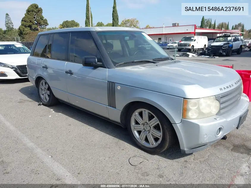 2006 Land Rover Range Rover Hse VIN: SALME15486A237691 Lot: 45666006