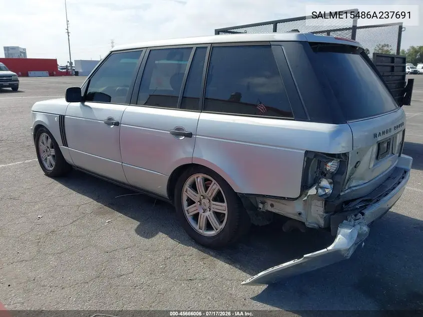 2006 Land Rover Range Rover Hse VIN: SALME15486A237691 Lot: 45666006