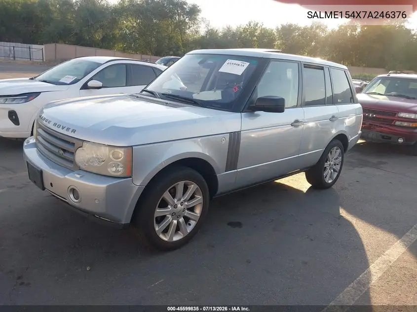 2007 Land Rover Range Rover Hse VIN: SALME154X7A246376 Lot: 45599835