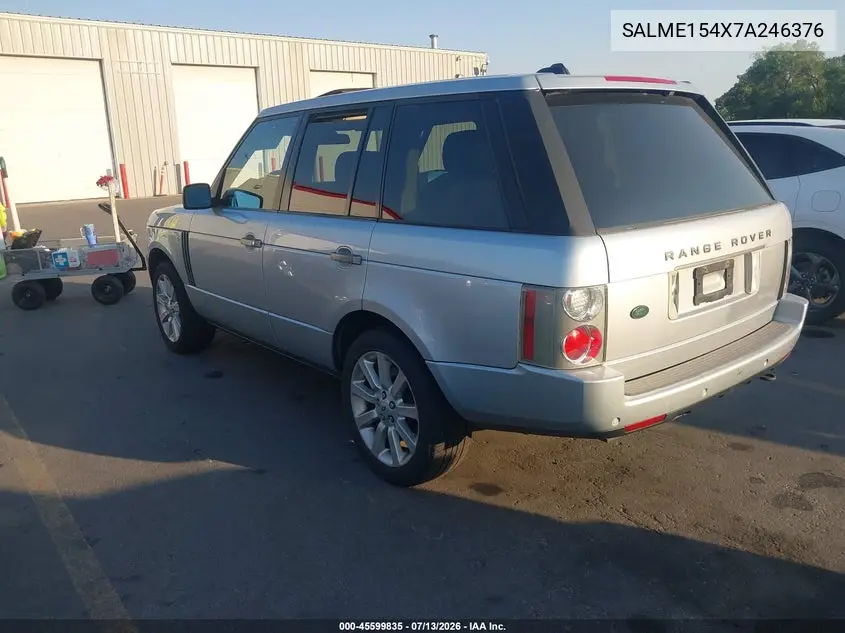 2007 Land Rover Range Rover Hse VIN: SALME154X7A246376 Lot: 45599835