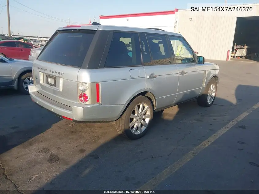 2007 Land Rover Range Rover Hse VIN: SALME154X7A246376 Lot: 45599835