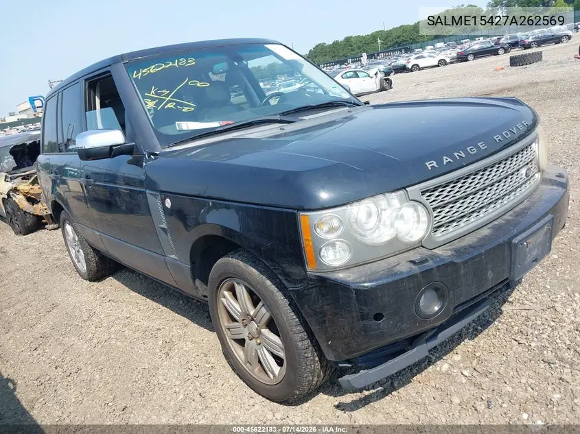 2007 Land Rover Range Rover Hse VIN: SALME15427A262569 Lot: 45622183