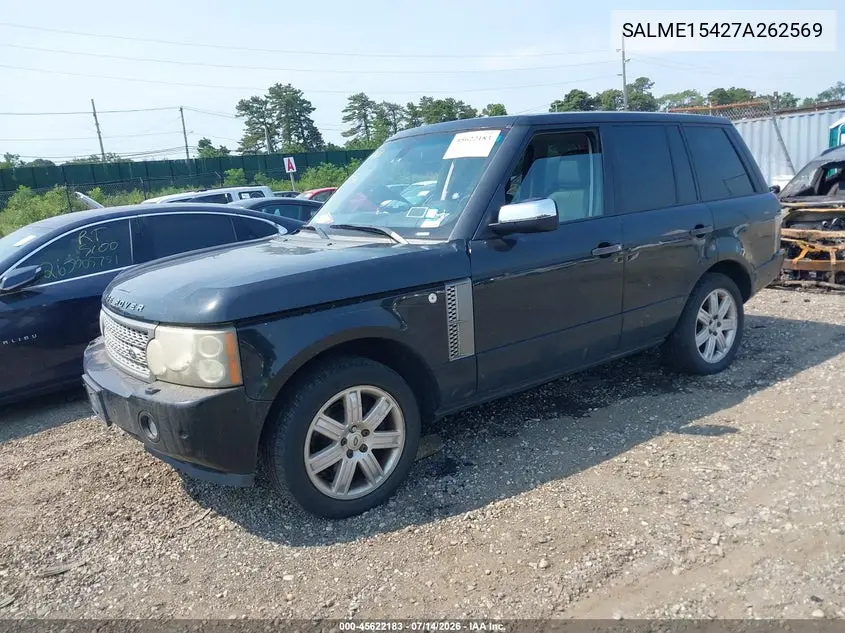 2007 Land Rover Range Rover Hse VIN: SALME15427A262569 Lot: 45622183