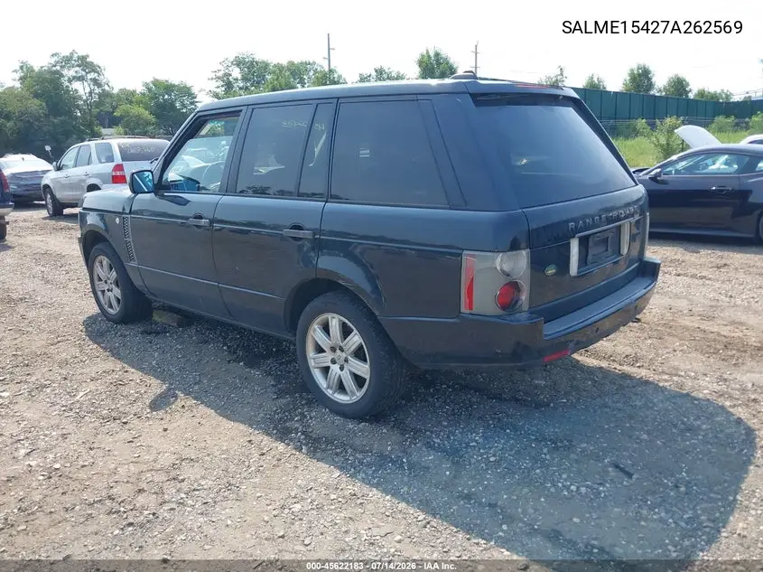 2007 Land Rover Range Rover Hse VIN: SALME15427A262569 Lot: 45622183