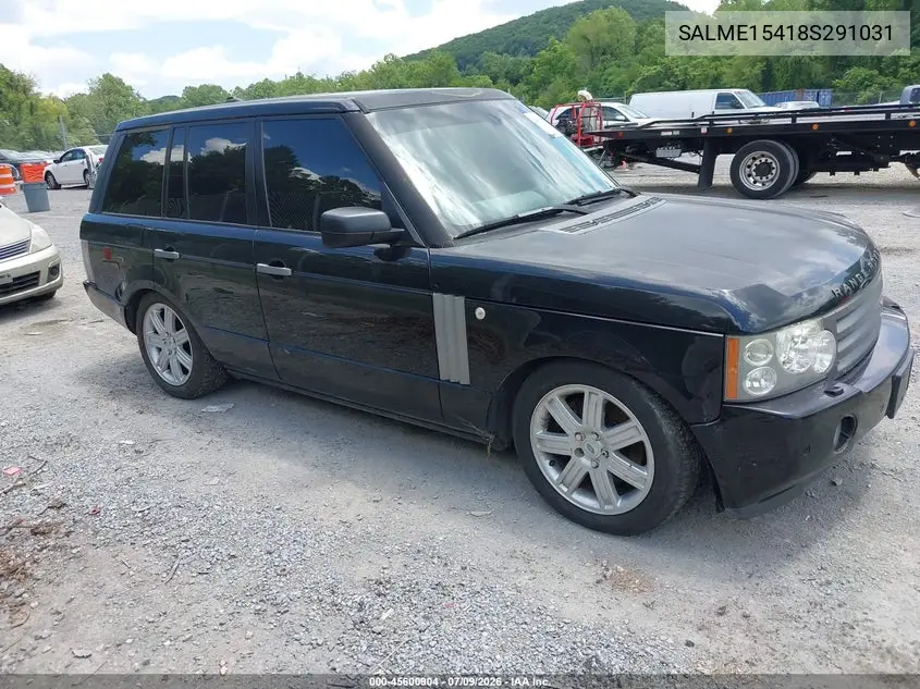 2008 Land Rover Range Rover Hse VIN: SALME15418S291031 Lot: 45600904