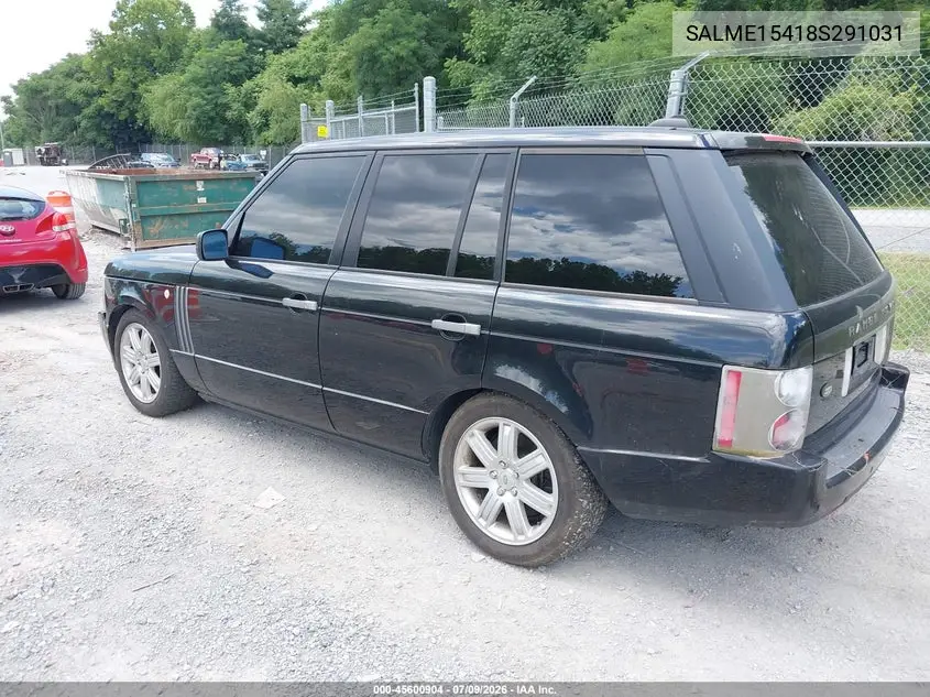 2008 Land Rover Range Rover Hse VIN: SALME15418S291031 Lot: 45600904