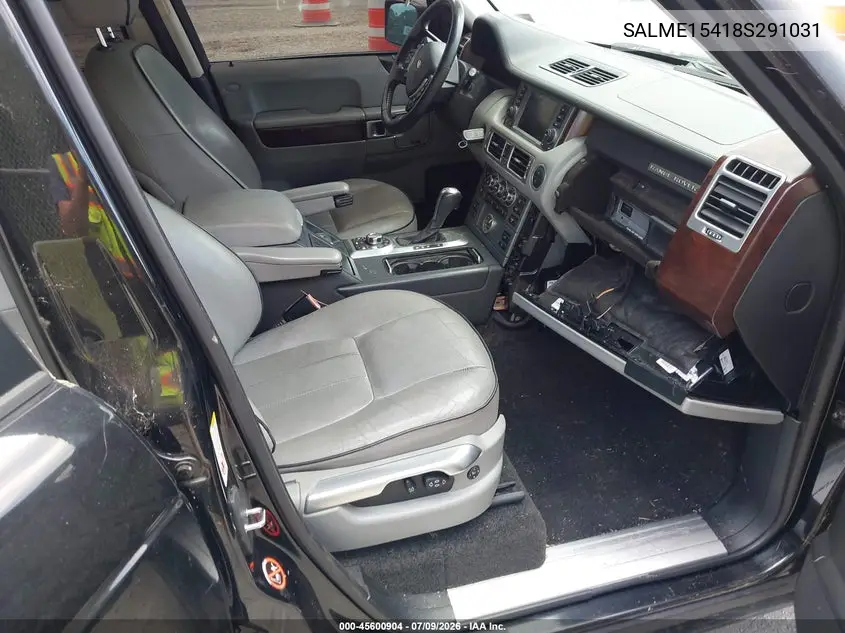 2008 Land Rover Range Rover Hse VIN: SALME15418S291031 Lot: 45600904