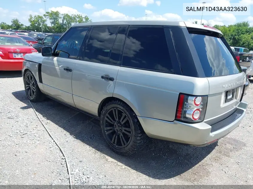 2010 Land Rover Range Rover Hse VIN: SALMF1D43AA323630 Lot: 45147762