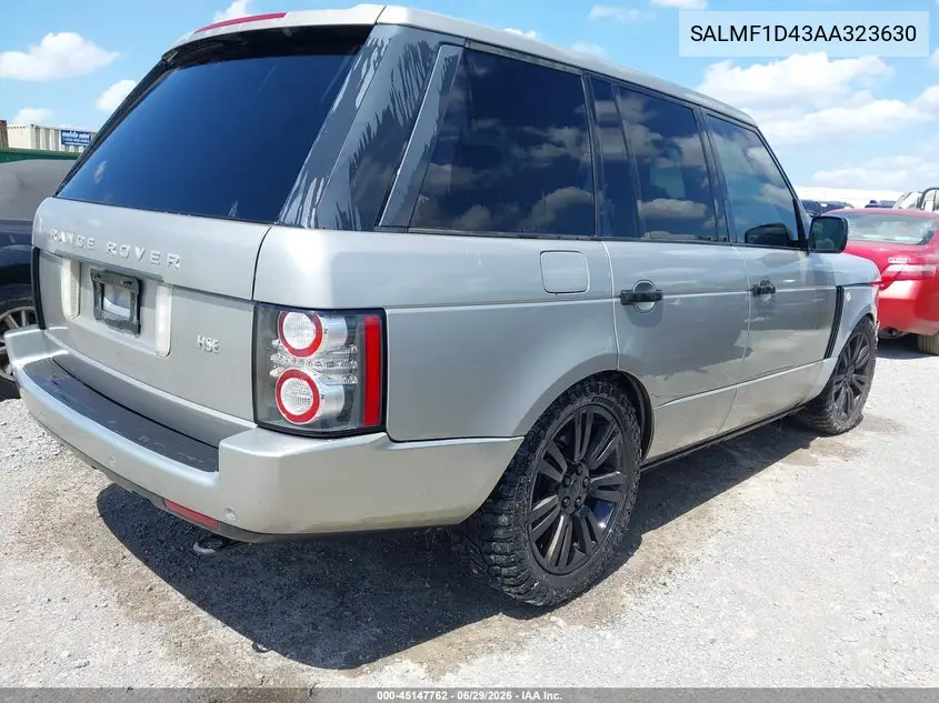 2010 Land Rover Range Rover Hse VIN: SALMF1D43AA323630 Lot: 45147762