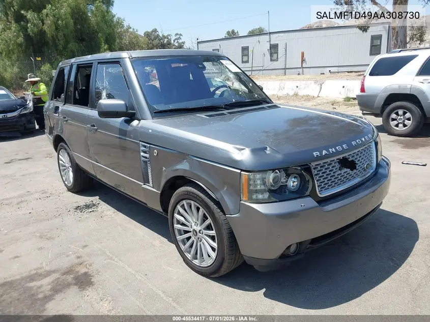 2010 Land Rover Range Rover Hse VIN: SALMF1D49AA308730 Lot: 45534417