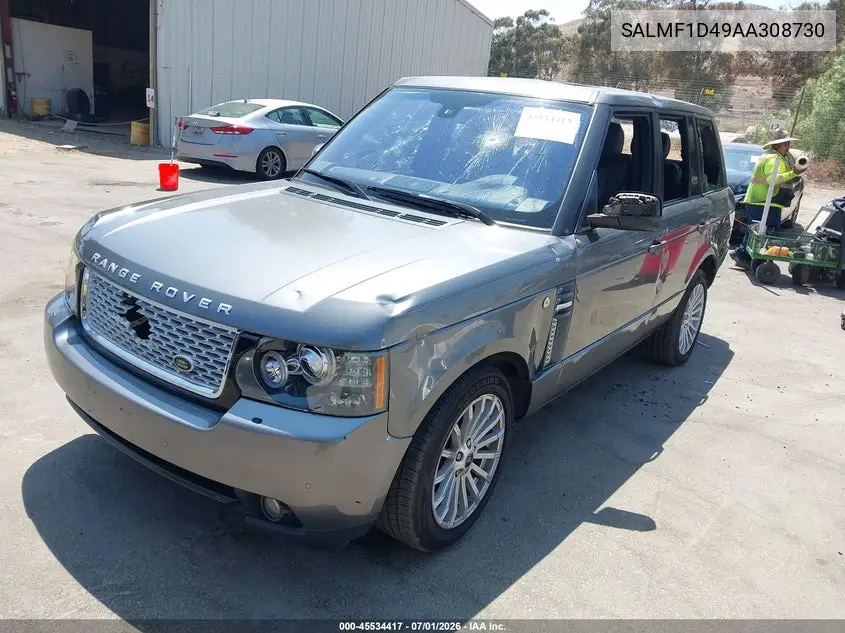 2010 Land Rover Range Rover Hse VIN: SALMF1D49AA308730 Lot: 45534417