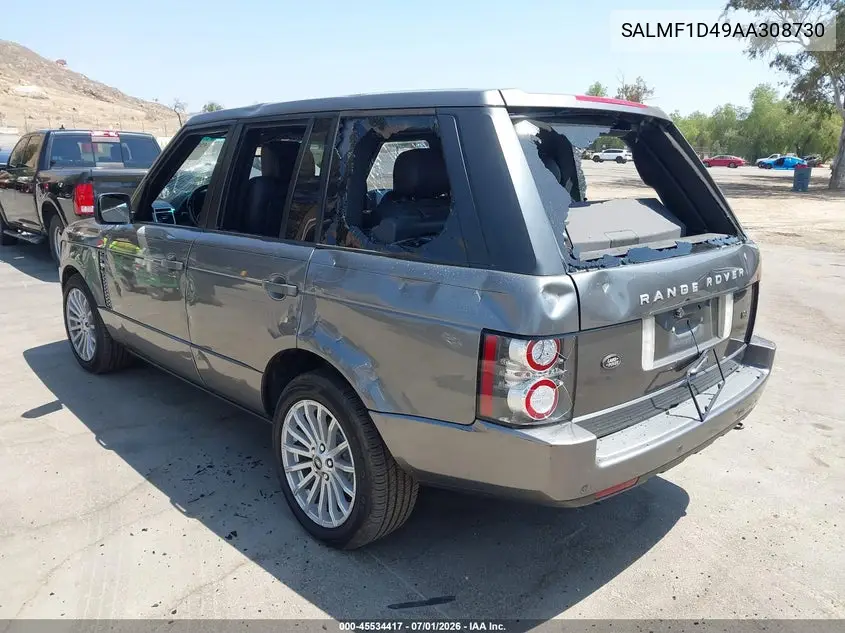2010 Land Rover Range Rover Hse VIN: SALMF1D49AA308730 Lot: 45534417