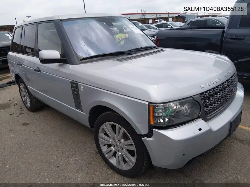2011 Land Rover Range Rover Hse VIN: SALMF1D40BA355128 Lot: 45463257