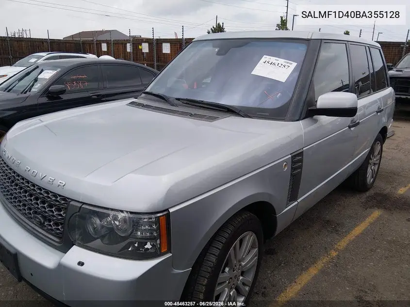 2011 Land Rover Range Rover Hse VIN: SALMF1D40BA355128 Lot: 45463257