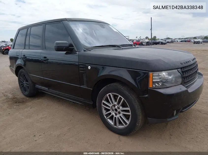 2011 Land Rover Range Rover Hse VIN: SALME1D42BA338348 Lot: 45491449