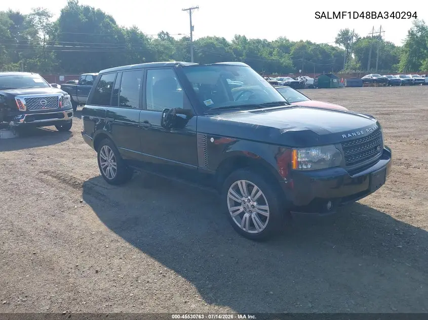 2011 Land Rover Range Rover Hse VIN: SALMF1D48BA340294 Lot: 45530763