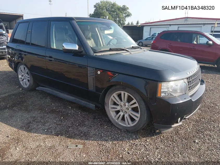 2011 Land Rover Range Rover Hse VIN: SALMF1D41BA348320 Lot: 45670682