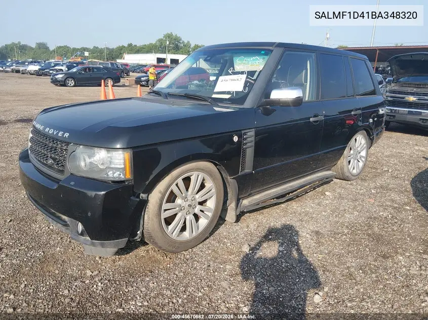 2011 Land Rover Range Rover Hse VIN: SALMF1D41BA348320 Lot: 45670682