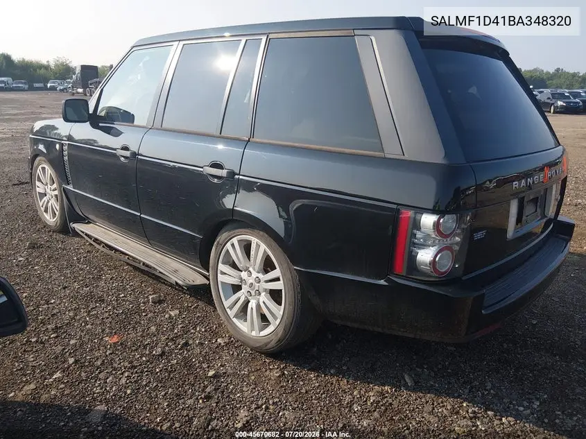 2011 Land Rover Range Rover Hse VIN: SALMF1D41BA348320 Lot: 45670682