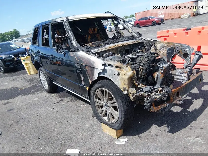 2012 Land Rover Range Rover Hse VIN: SALMF1D43CA371079 Lot: 45346117