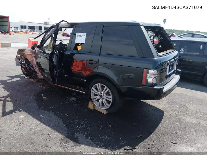 2012 Land Rover Range Rover Hse VIN: SALMF1D43CA371079 Lot: 45346117