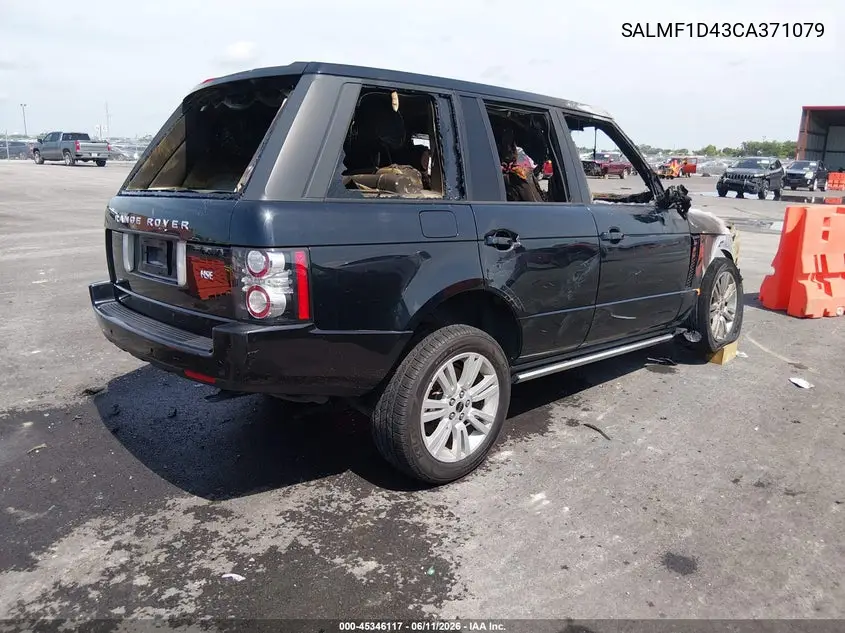 2012 Land Rover Range Rover Hse VIN: SALMF1D43CA371079 Lot: 45346117