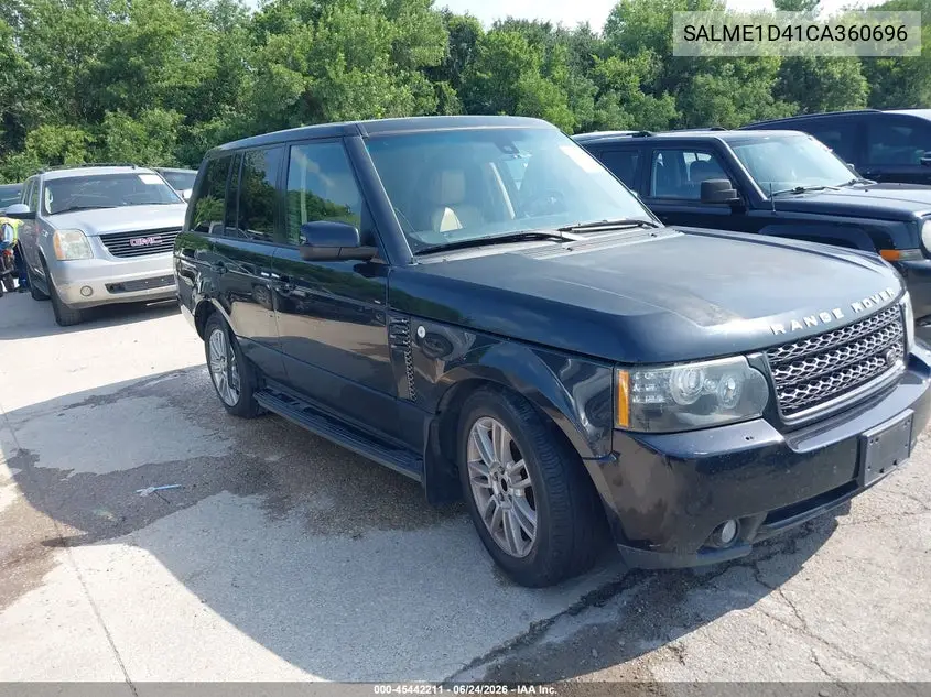 2012 Land Rover Range Rover Hse VIN: SALME1D41CA360696 Lot: 45442211