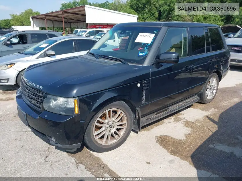 2012 Land Rover Range Rover Hse VIN: SALME1D41CA360696 Lot: 45442211