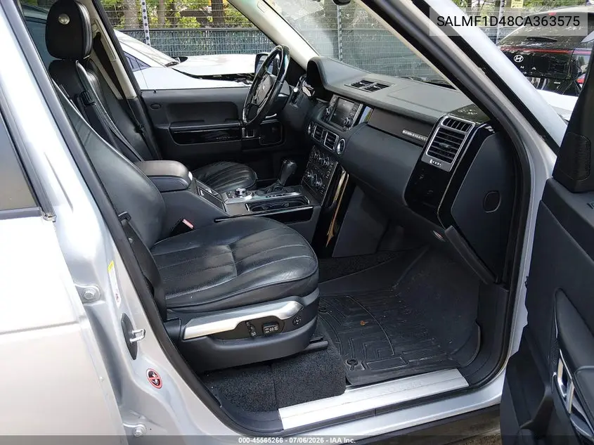 2012 Land Rover Range Rover Hse VIN: SALMF1D48CA363575 Lot: 45565266