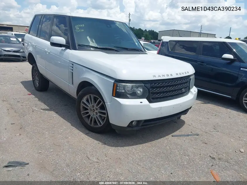2012 Land Rover Range Rover Hse VIN: SALME1D43CA390234 Lot: 45597851
