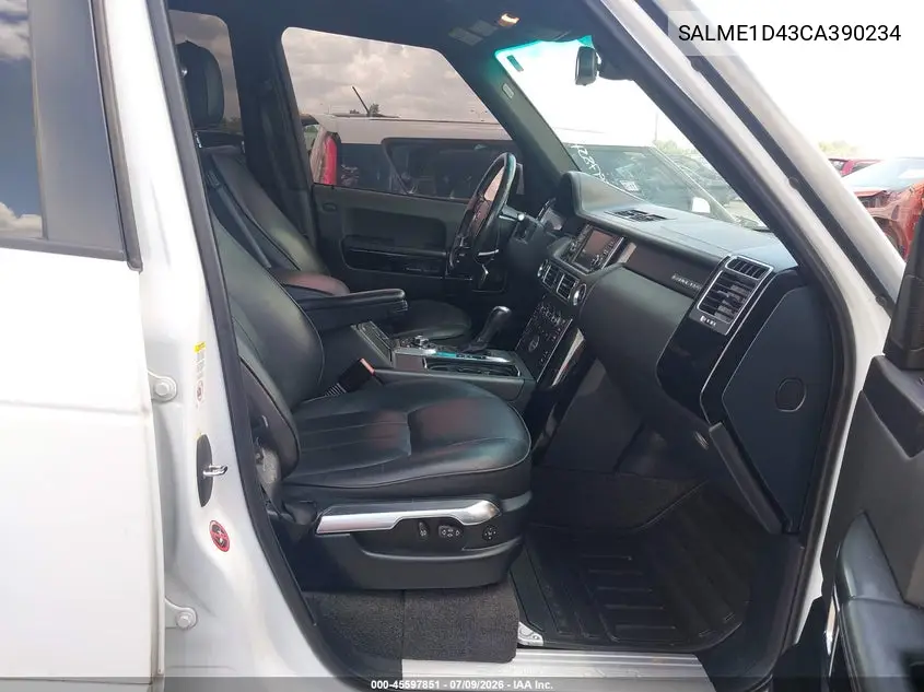 2012 Land Rover Range Rover Hse VIN: SALME1D43CA390234 Lot: 45597851