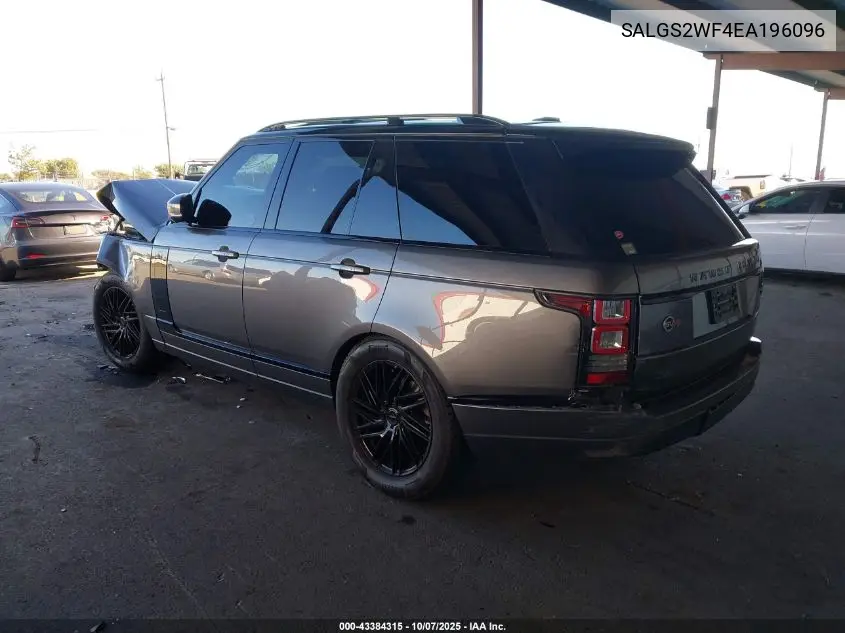 SALGS2WF4EA196096 2014 Land Rover Range Rover 3.0L V6 Supercharged Hse