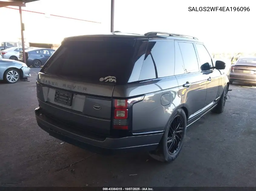 SALGS2WF4EA196096 2014 Land Rover Range Rover 3.0L V6 Supercharged Hse