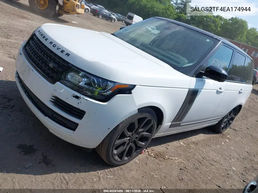 2014 Land Rover Range Rover 5.0L V8 Supercharged/5.0L V8 Supercharged Ebony Edition VIN: SALGS2TF4EA174944 Lot: 45341408