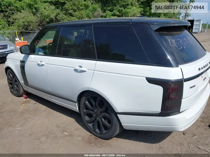 2014 Land Rover Range Rover 5.0L V8 Supercharged/5.0L V8 Supercharged Ebony Edition VIN: SALGS2TF4EA174944 Lot: 45341408