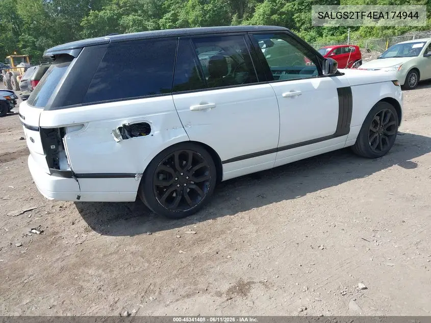 2014 Land Rover Range Rover 5.0L V8 Supercharged/5.0L V8 Supercharged Ebony Edition VIN: SALGS2TF4EA174944 Lot: 45341408