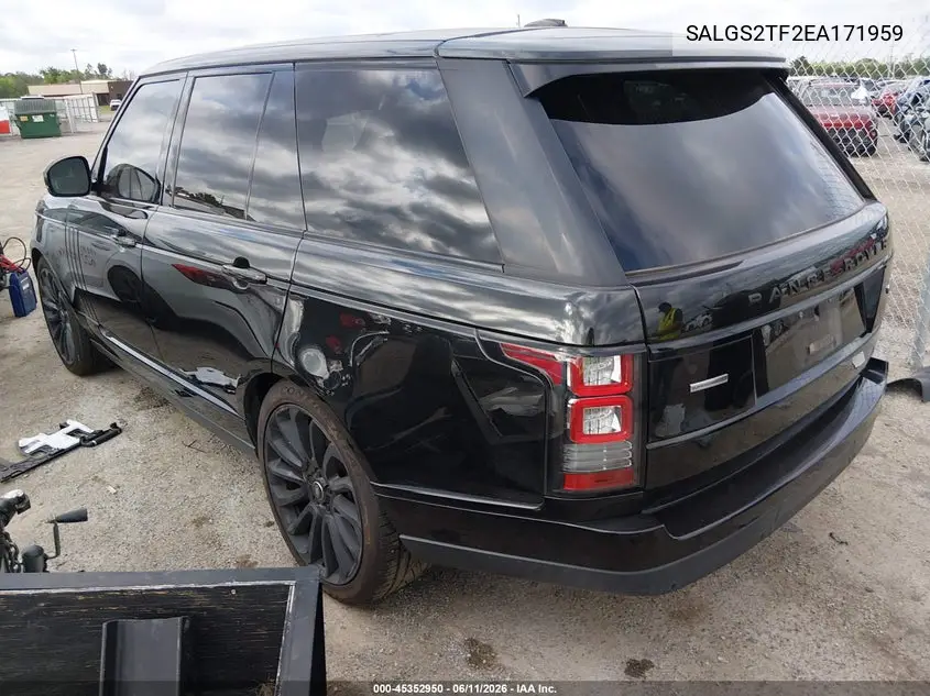 2014 Land Rover Range Rover VIN: SALGS2TF2EA171959 Lot: 45352950