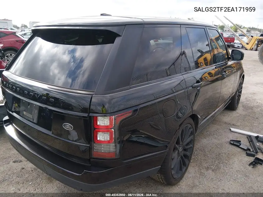 2014 Land Rover Range Rover VIN: SALGS2TF2EA171959 Lot: 45352950