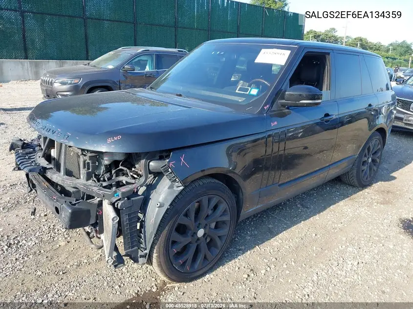 2014 Land Rover Range Rover 5.0L V8 Supercharged/5.0L V8 Supercharged Ebony Edition VIN: SALGS2EF6EA134359 Lot: 45528918