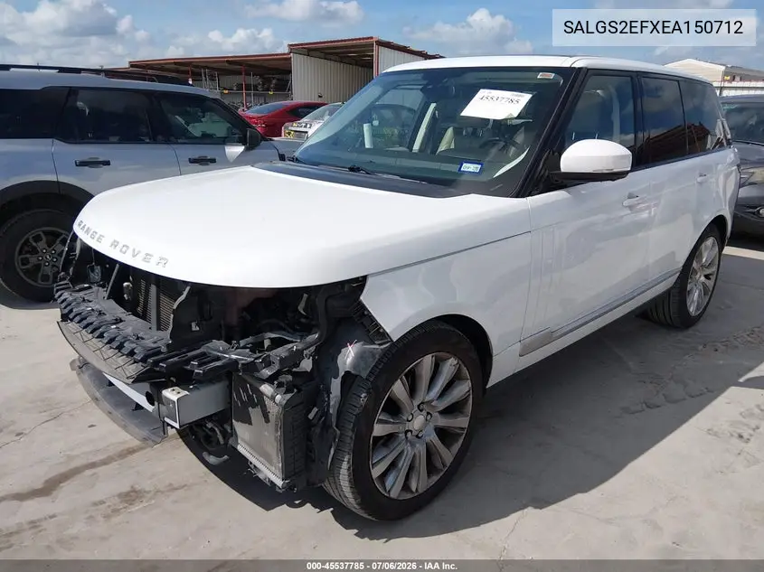 2014 Land Rover Range Rover 5.0L V8 Supercharged/5.0L V8 Supercharged Ebony Edition VIN: SALGS2EFXEA150712 Lot: 45537785