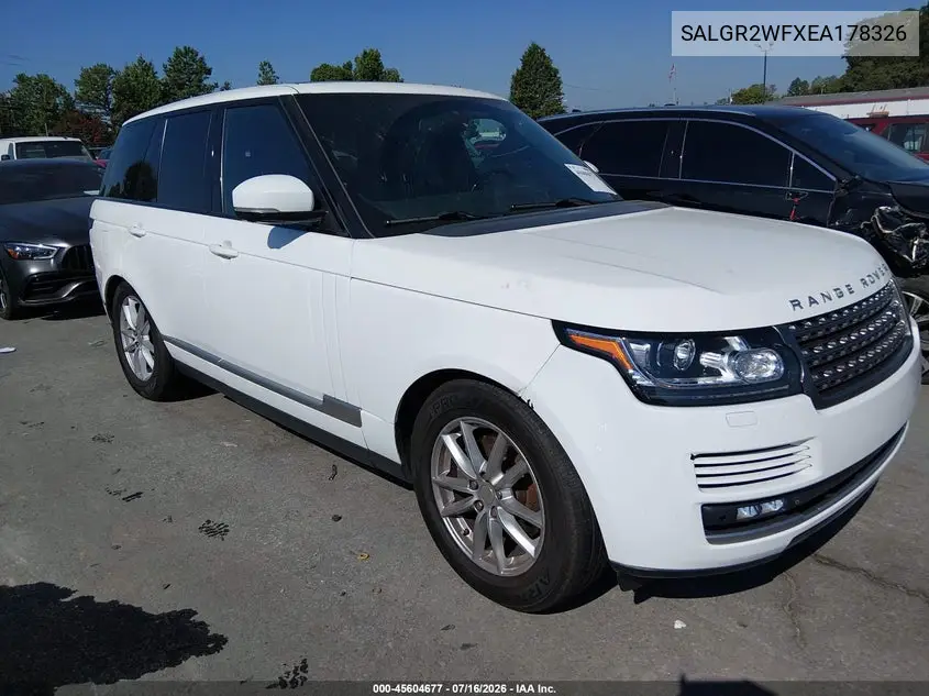2014 Land Rover Range Rover 3.0L V6 Supercharged VIN: SALGR2WFXEA178326 Lot: 45604677