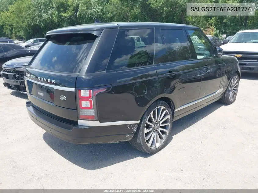 2015 Land Rover Range Rover 5.0L V8 Supercharged VIN: SALGS2TF6FA238774 Lot: 45404541