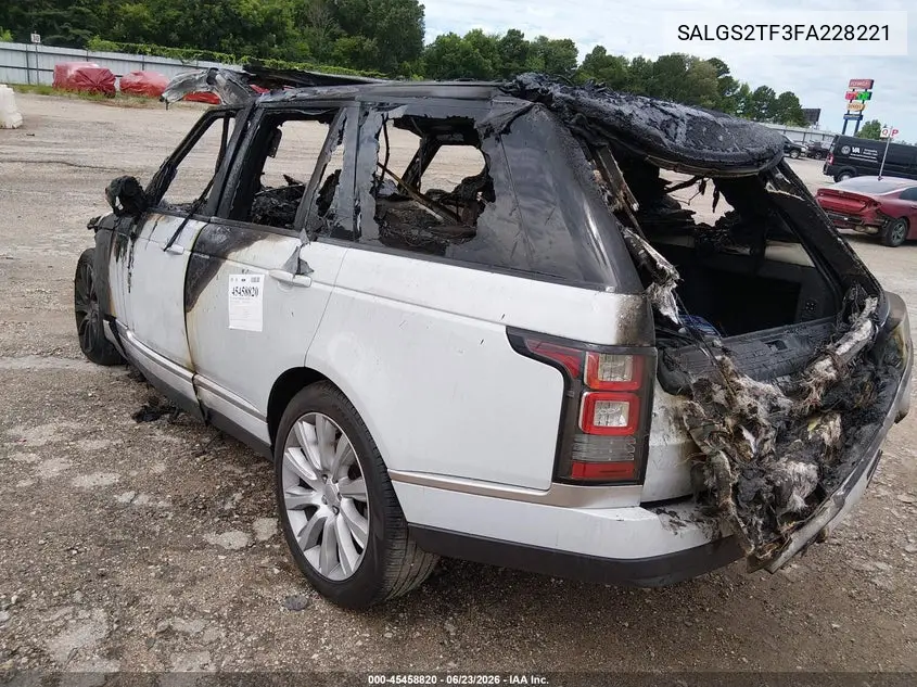 2015 Land Rover Range Rover 5.0L V8 Supercharged VIN: SALGS2TF3FA228221 Lot: 45458820