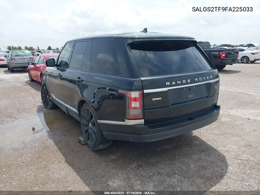 2015 Land Rover Range Rover 5.0L V8 Supercharged VIN: SALGS2TF9FA225033 Lot: 45525225