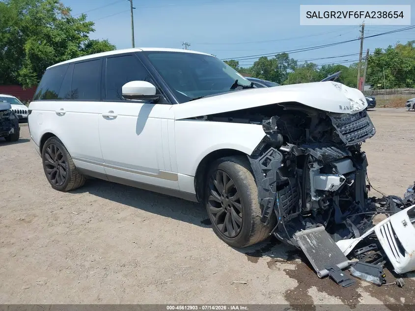 2015 Land Rover Range Rover 3.0L V6 Supercharged VIN: SALGR2VF6FA238654 Lot: 45612903
