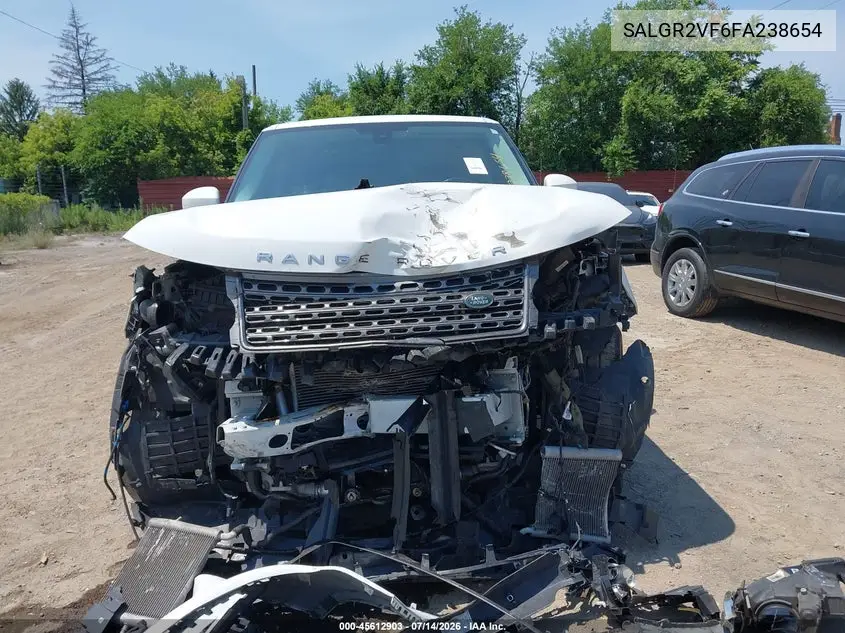 2015 Land Rover Range Rover 3.0L V6 Supercharged VIN: SALGR2VF6FA238654 Lot: 45612903