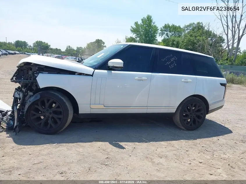 2015 Land Rover Range Rover 3.0L V6 Supercharged VIN: SALGR2VF6FA238654 Lot: 45612903